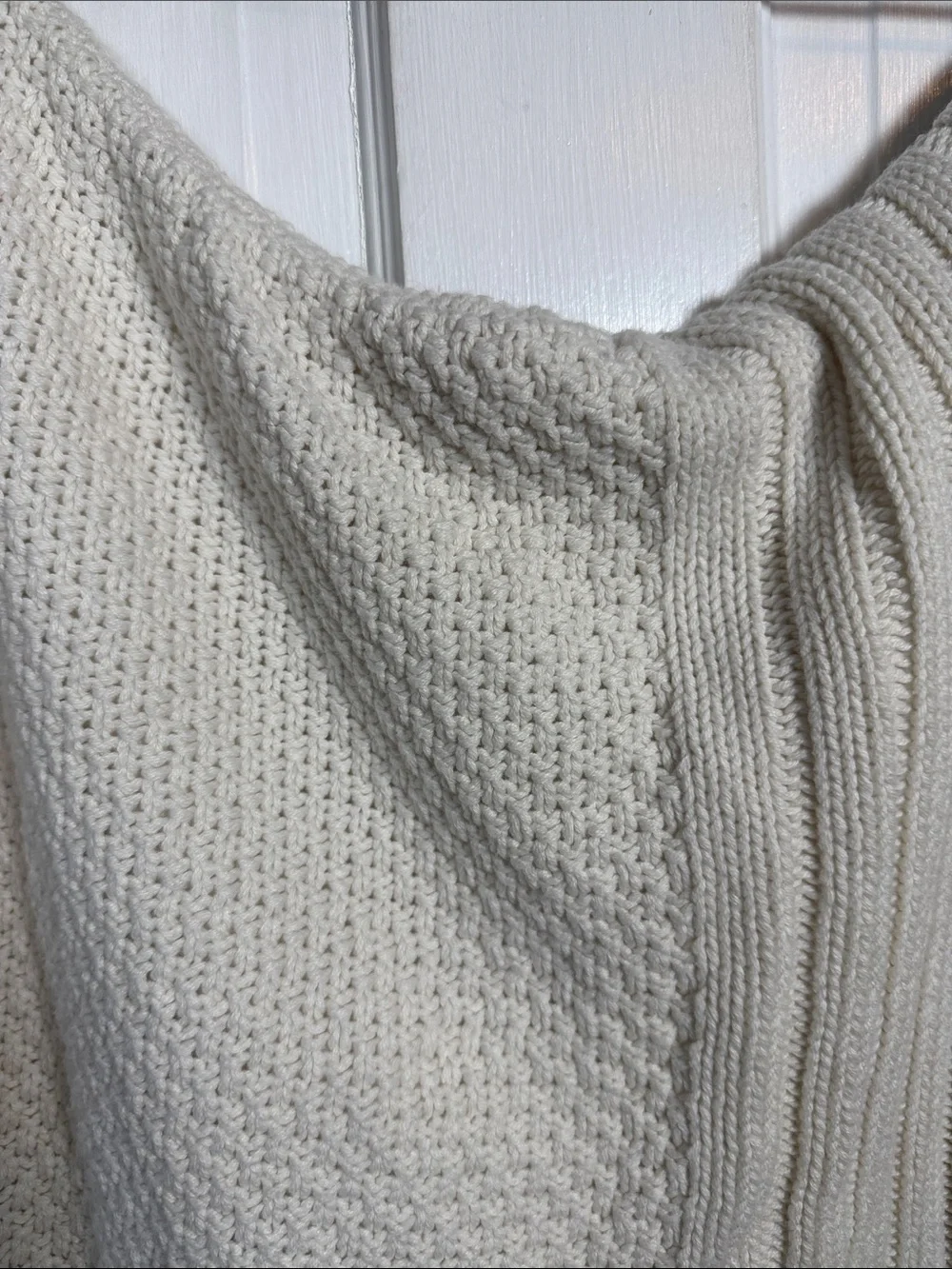 Pottery Barn Sweater Knit Ivory Cream Pillow Cover 26” Square M-414